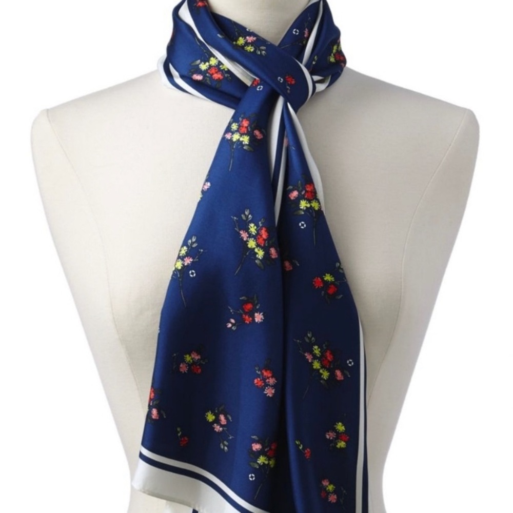 Lands End Chase Logo Floral Bouquet Silk Scarf